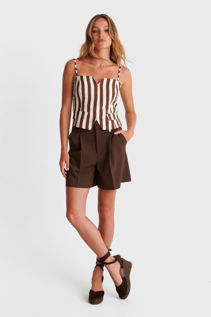 Striped top with removable straps - Multicolor