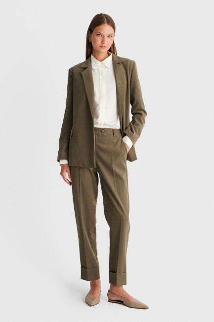 Tapered tailored trousers - Green