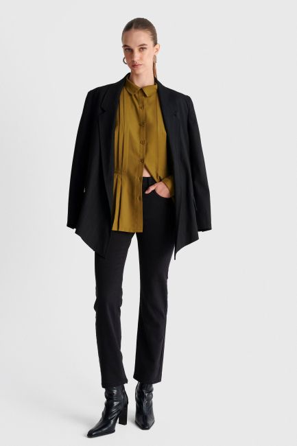 Shirt with pleats - Green