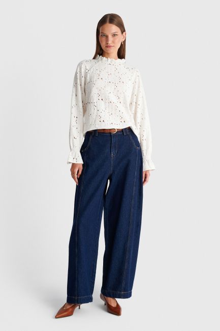 Broderie anglaise lace top - White