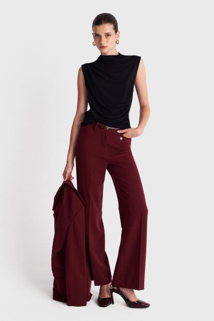 Shirred-detail sleeveless blouse - Black