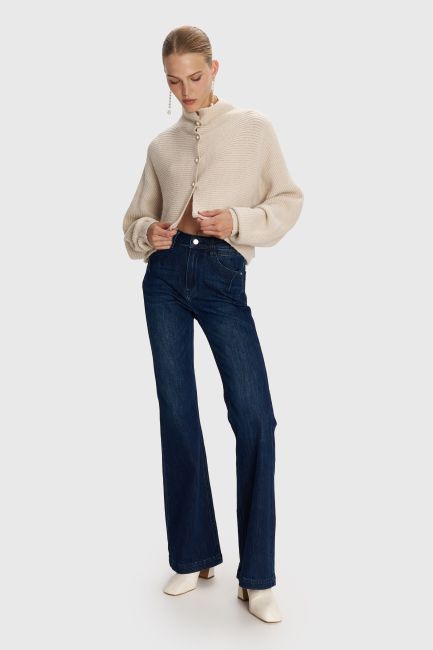 High-waisted flared jeans - Blue
