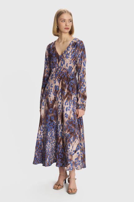 Animal-print midi dress - Multicolor