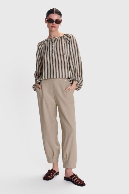 Tunic with stripes and buttons - Multicolor