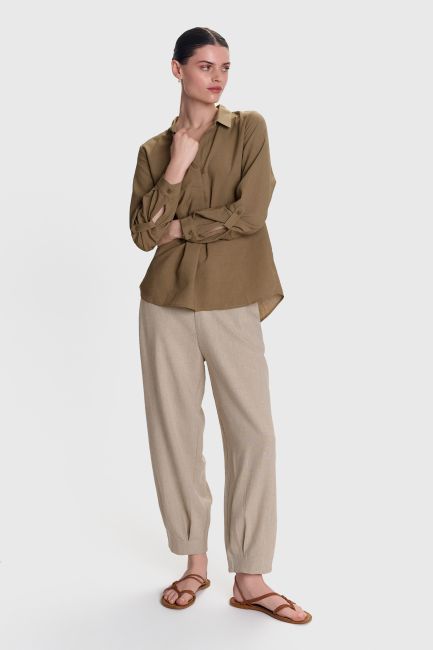 Long-sleeved tunic - Brown