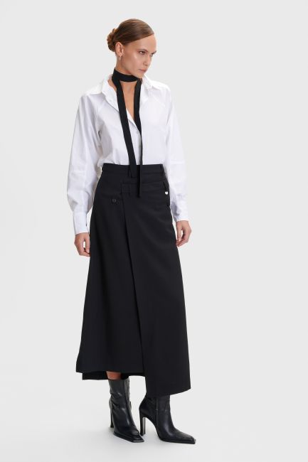 Maxi asymmetrical design skirt - Black