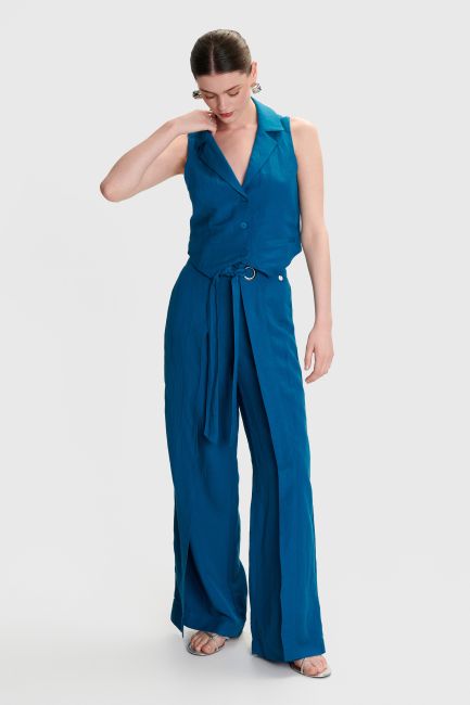 Linen vest - Blue