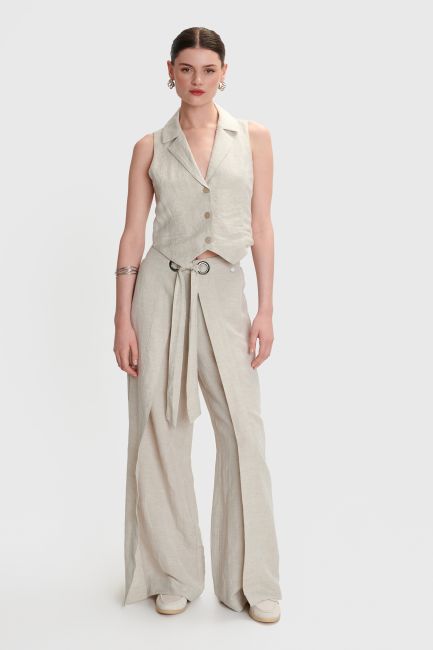 Linen trousers - Beige