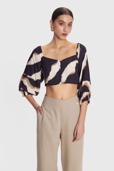 Printed crop top - Multicolor
