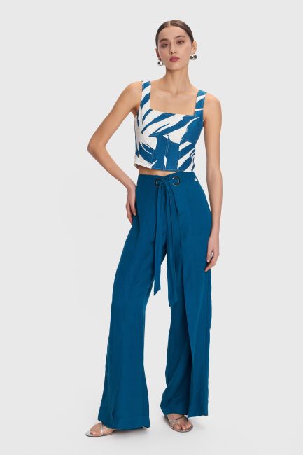 Fitted printed bustier - Blue