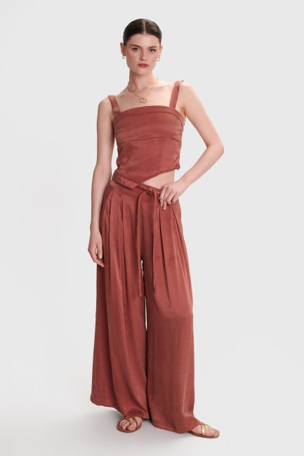 Asymmetrical bustier - Brown