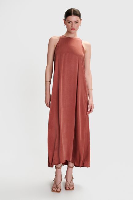 Monochrome maxi dress - Brown