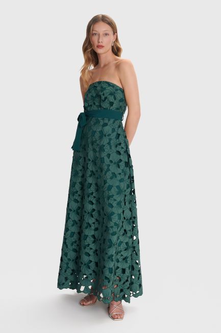 Strapless lace dress - Green