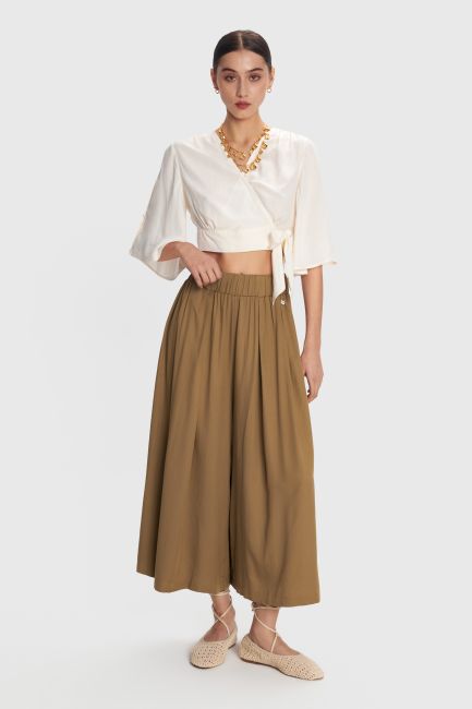 Monochrome zip culotte - Brown