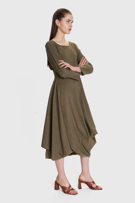 Midi balloon dress - Green