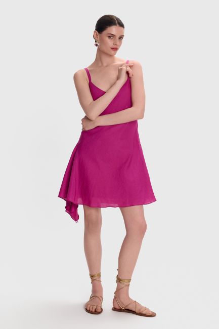 Mini linen dress - Pink