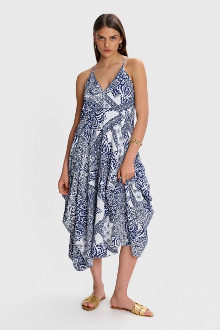 Asymmetrical printed dress - Multicolor