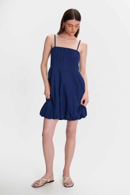 Balloon short dress - Blue