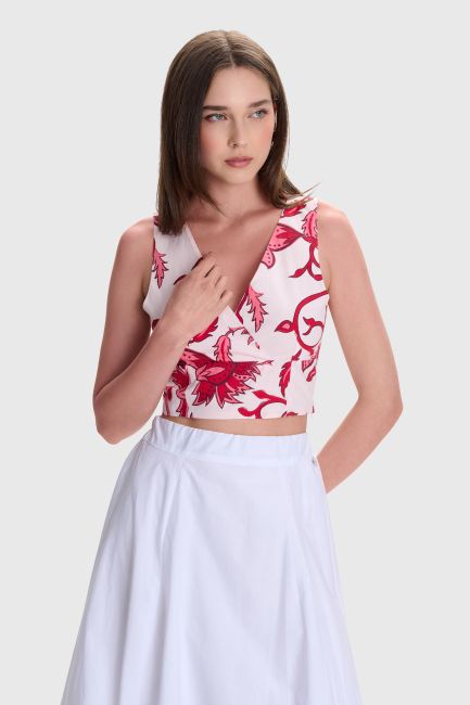 Abstract floral bustier - Multicolor