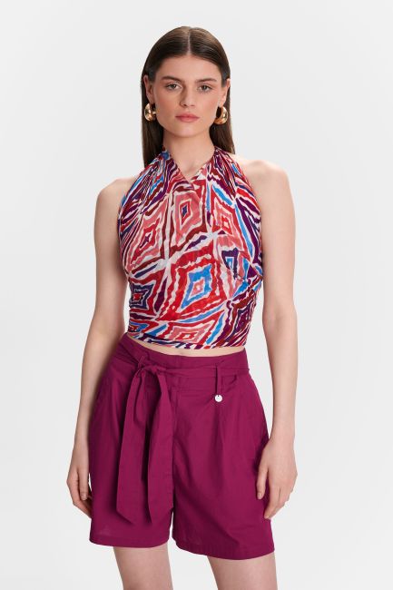 Belted shorts - Red
