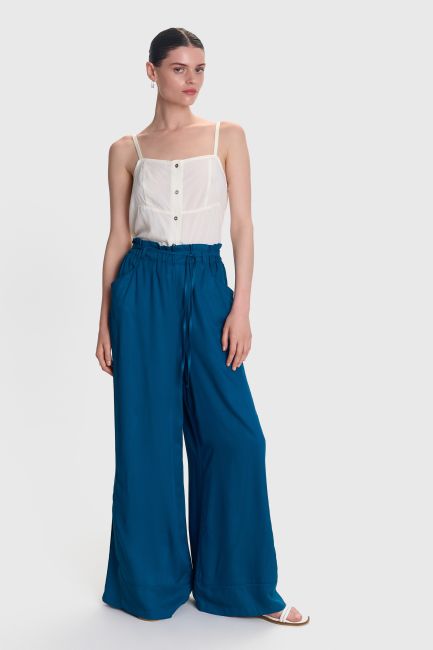 Plain loose fit trousers - Blue