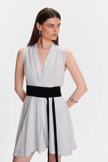 Asymmetrical striped dress - Multicolor