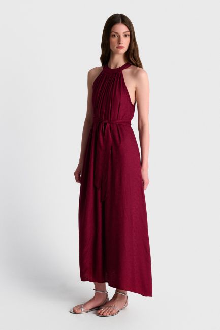Monochrome midi dress - Red