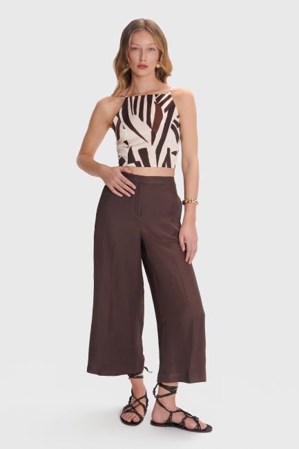 Printed open-back top - Multicolor