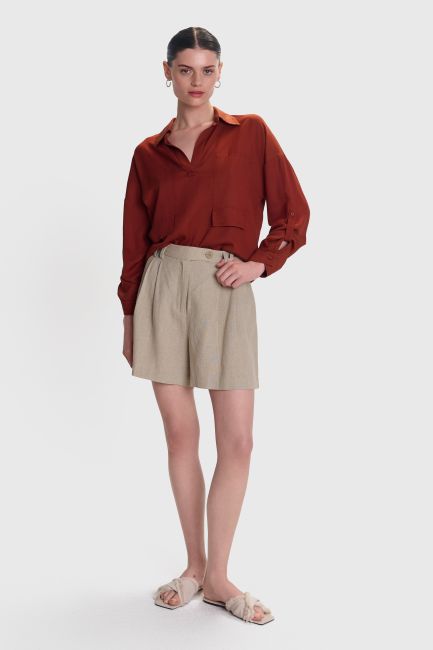 Tunic with decorative pockets - Red