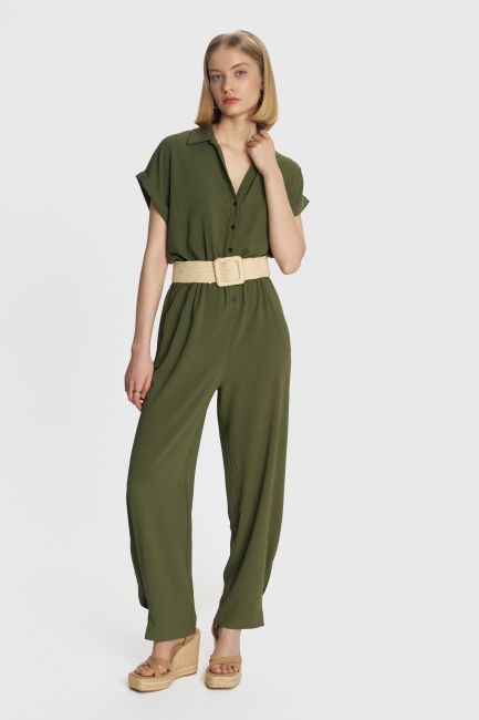 Chemise-style jumpsuit - Green