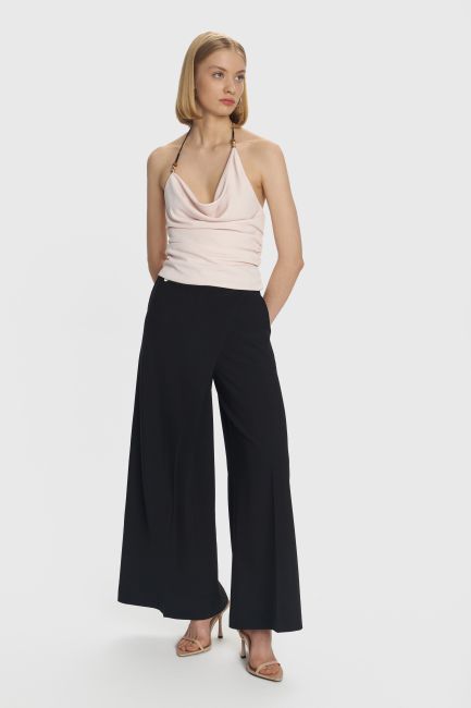 Draped-detail strappy blouse - Beige