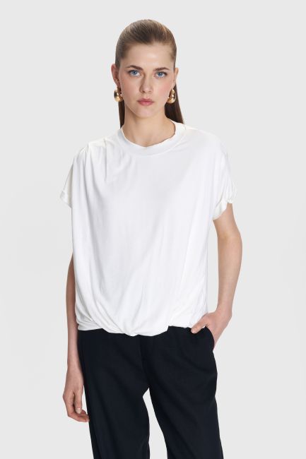 Front-knot blouse - White