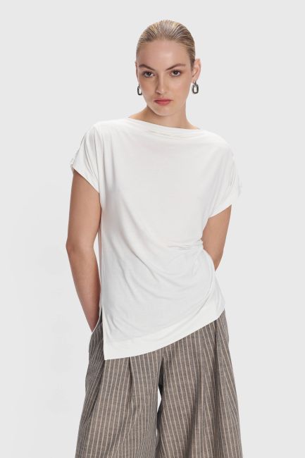 Side-knot blouse - White