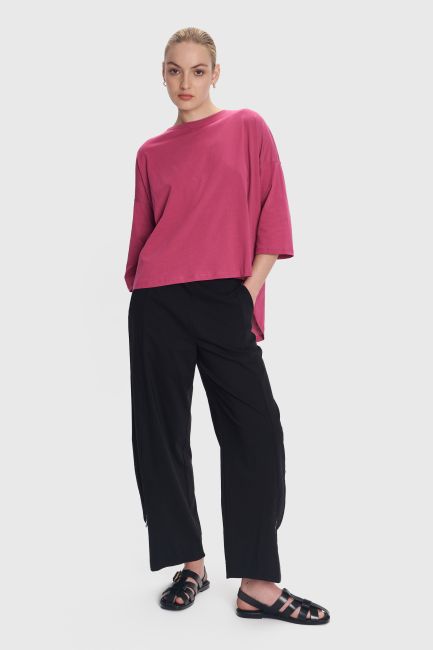 Asymmetric monochrome blouse - Pink