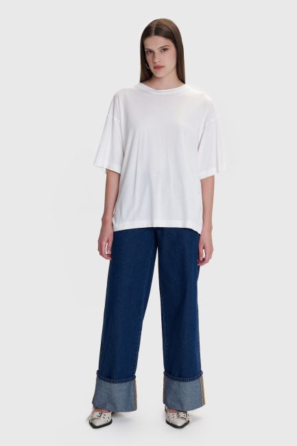 Back-slit blouse - White