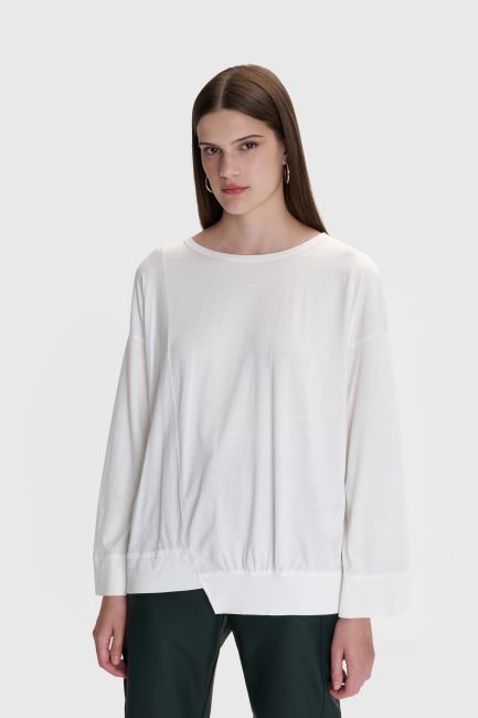Long-sleeves monochrome blouse - White
