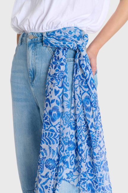 Printed scarf - Blue