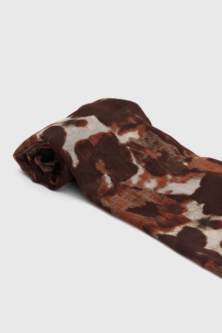 Floral-pattern wrap - Brown