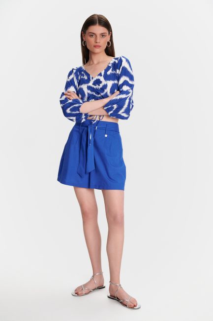 Belted shorts - Blue