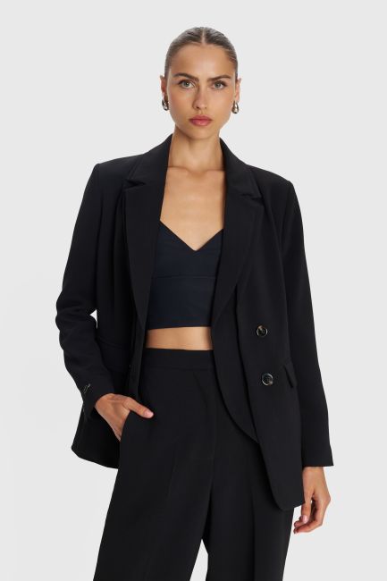 Designer blazer with buttons - Black