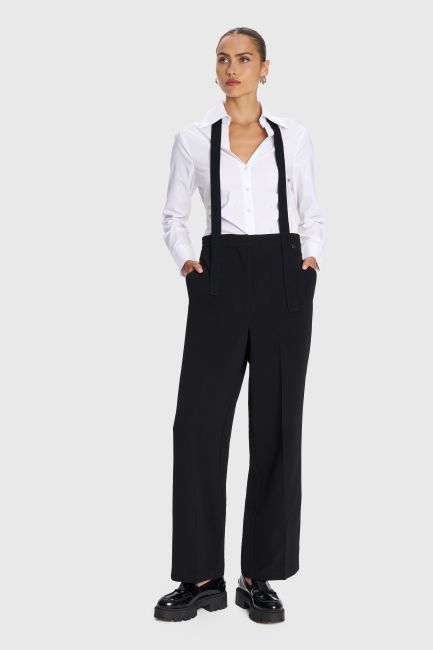 Formal straight-leg trousers - Black