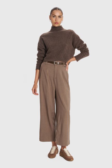 Office belted trousers - Brown
