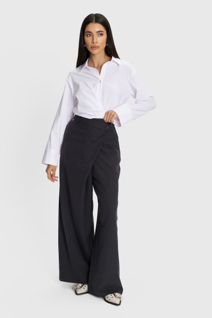 Straight-leg envelope trousers - Grey