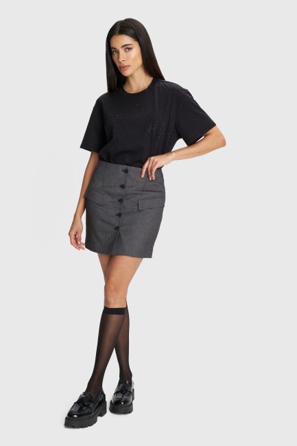 Mini striped skirt - Grey