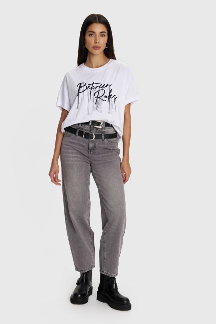 T-shirt with lettering - White