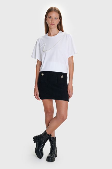 T-shirt with decorative elements - White