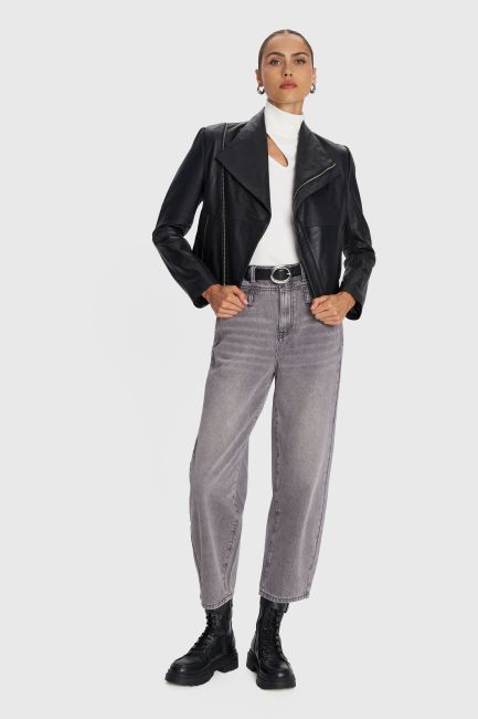 High-waisted barrel jeans - Grey