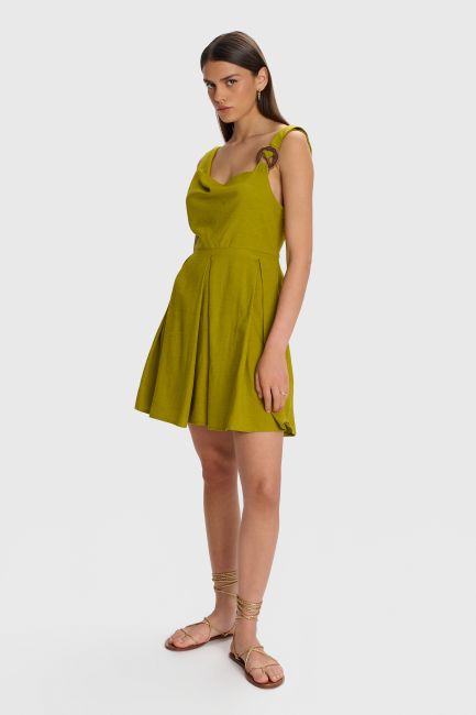 Mini pleated dress - Green