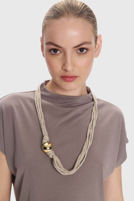 Cords element necklace - Beige