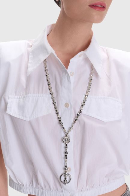 Long chain necklace - Metallic